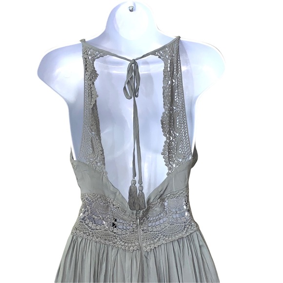 Miss Avenue Dress Hi-Low Gray Empire Waist Tie Back at Neck - Picture 5 of 13